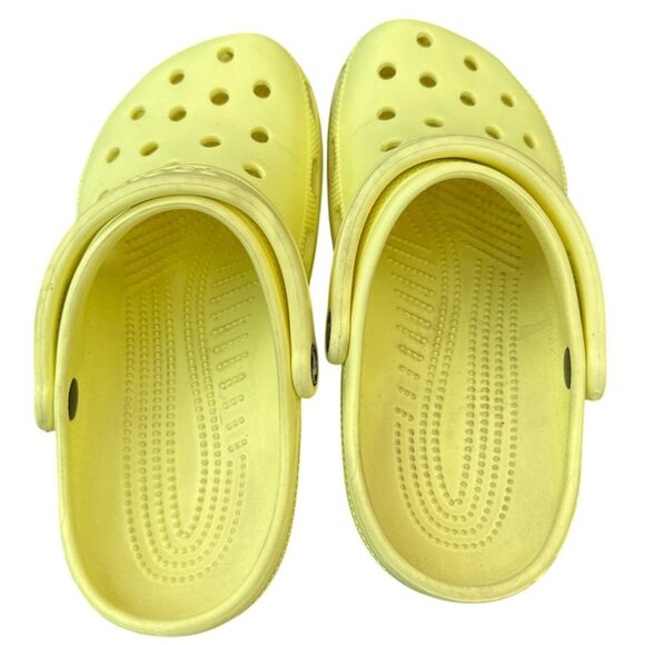 Crocs Classic Clogs Size W7/M5 Bright Yellow Slip-On Sandals With Adjustable Hee - Picture 3 of 6